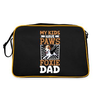 Glatthaar-Foxterrier Papa - Retro Tasche - Schwarz/Gold - Hinten