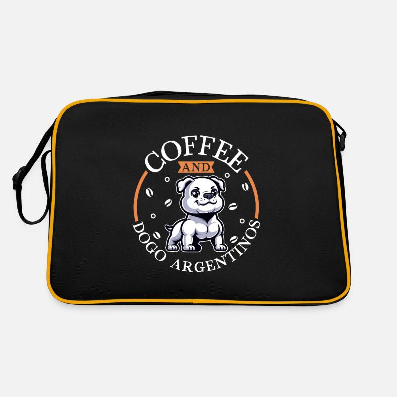 Kaffee und Dogo Argentino Retro Tasche
