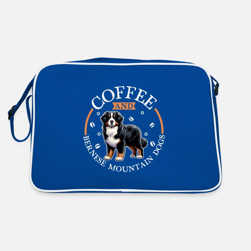 Kaffee und Berner Sennenhund Retro Tasche