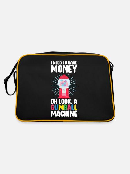 Gumball Machine Kaugummiautomat - Retro Tasche - Schwarz/Gold - Hinten