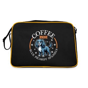 Coffee and Epagneul Bleu de Picardy - Retro Bag - black/gold - Back