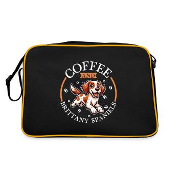 Café et Epagneul Breton - Sac Retro - noir/or - Dos