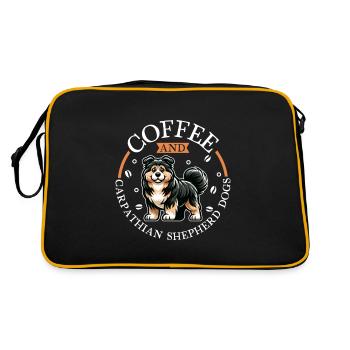 Coffee and Carpathian Shepherd Dog - Retro Bag - black/gold - Back