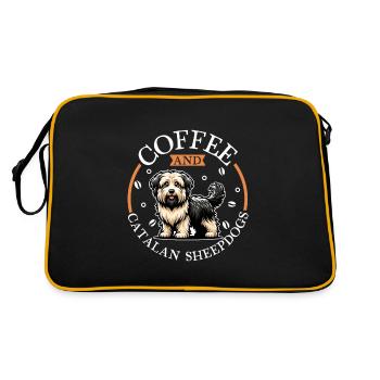 Kaffee und Gos d’Atura Català - Retro Tasche - Schwarz/Gold - Hinten