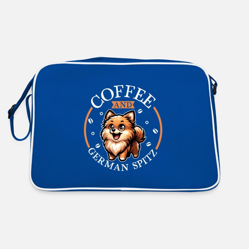 Kaffee und Deutscher Spitz Retro Tasche