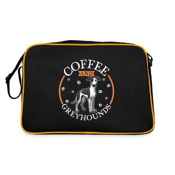 Kaffee und Greyhound - Retro Tasche - Schwarz/Gold - Hinten