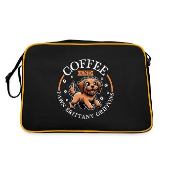 Kaffee und Griffon Fauve de Bretagne - Retro Tasche - Schwarz/Gold - Hinten
