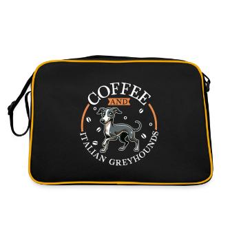 Café et lévrier italien - Sac Retro - noir/or - Dos