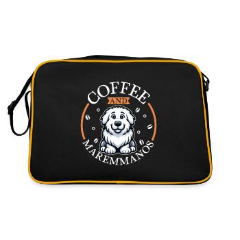 Coffee and Maremma-Abruzzo Shepherd Dog - Retro Bag - black/gold - Back