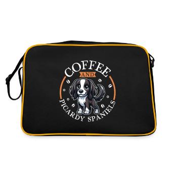 Café et Epagneul Picard - Sac Retro - noir/or - Dos