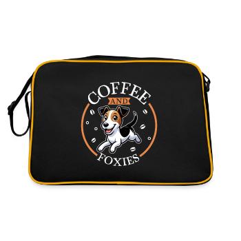 Coffee and smooth-haired fox terrier - Retro Bag - black/gold - Back