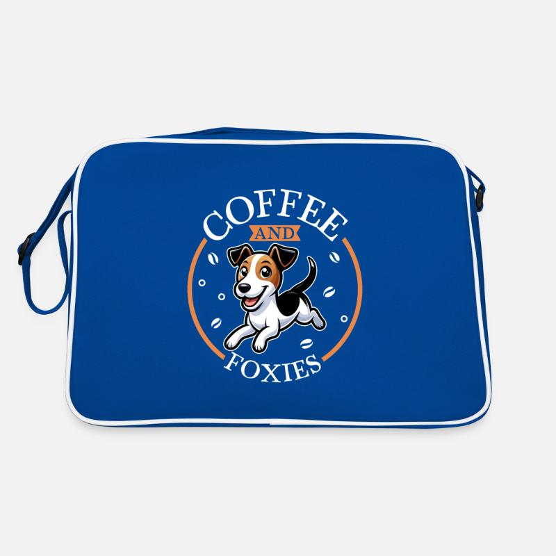 Kaffee und Glatthaar-Foxterrier Retro Tasche