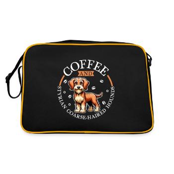 Café et chien de Styrie à poil dur - Sac Retro - noir/or - Dos
