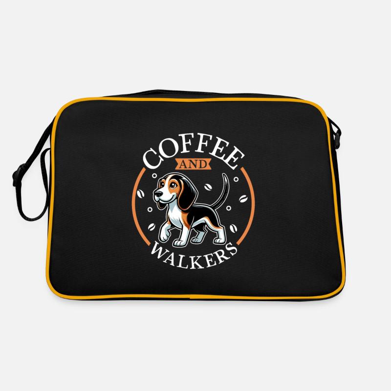 Kaffee und Treeing Walker Coonhound Retro Tasche