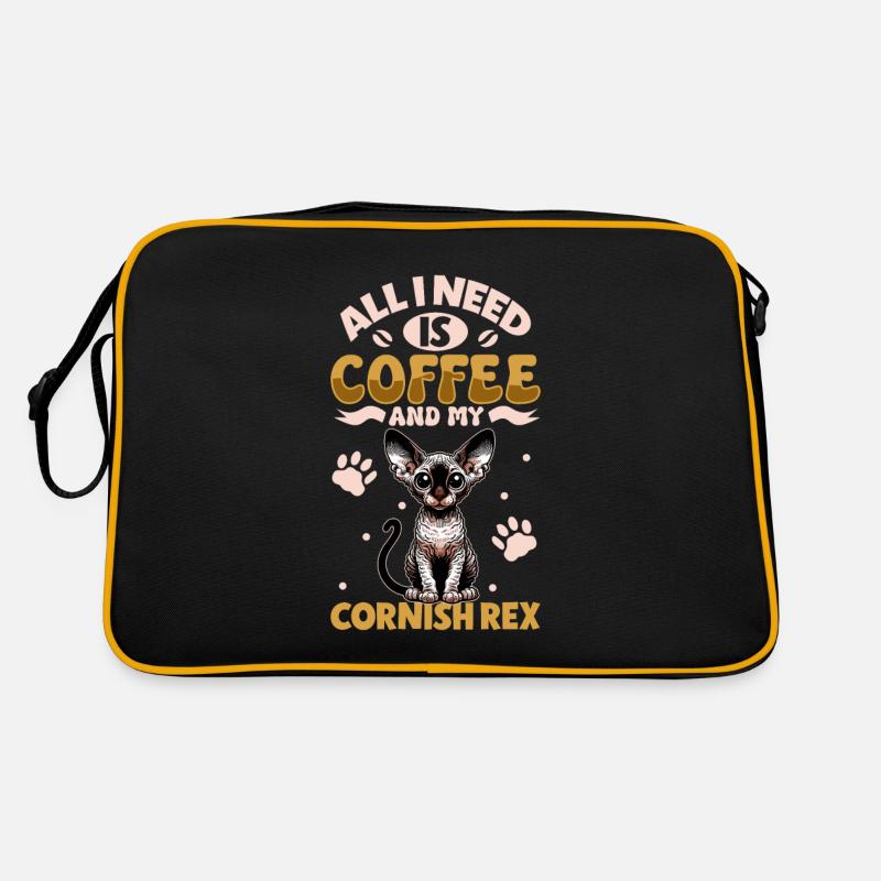 Kaffee und meine Cornish Rex Retro Tasche