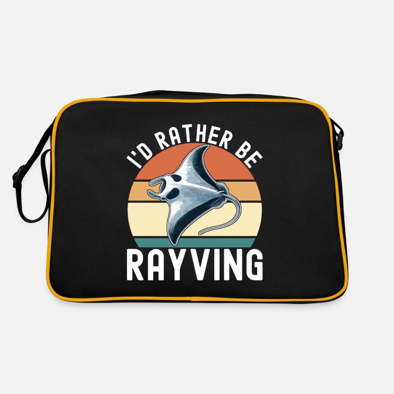 Mantarochen Großer Manta Meeresbewohner Retro Tasche