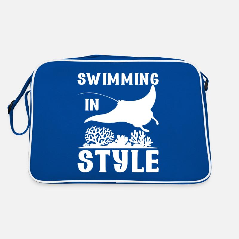 Mantarochen Großer Manta Meeresbewohner Retro Tasche