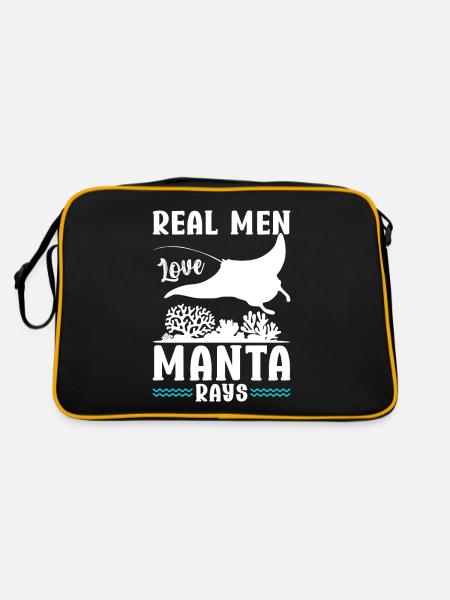 Raies Manta Grandes créatures marines Manta - Sac Retro - noir/or - Dos