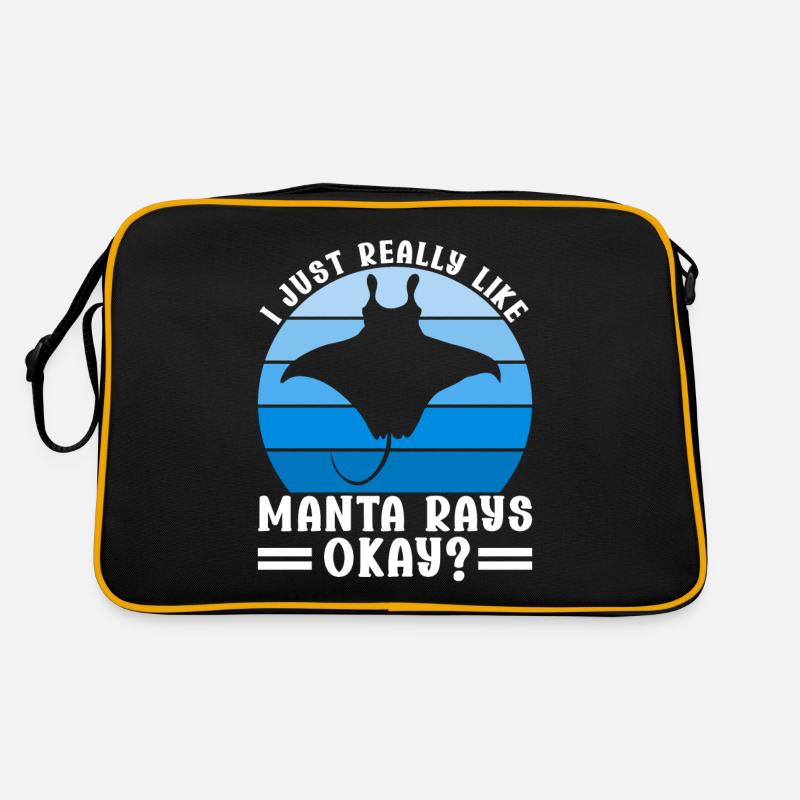 Mantarochen Großer Manta Meeresbewohner Retro Tasche