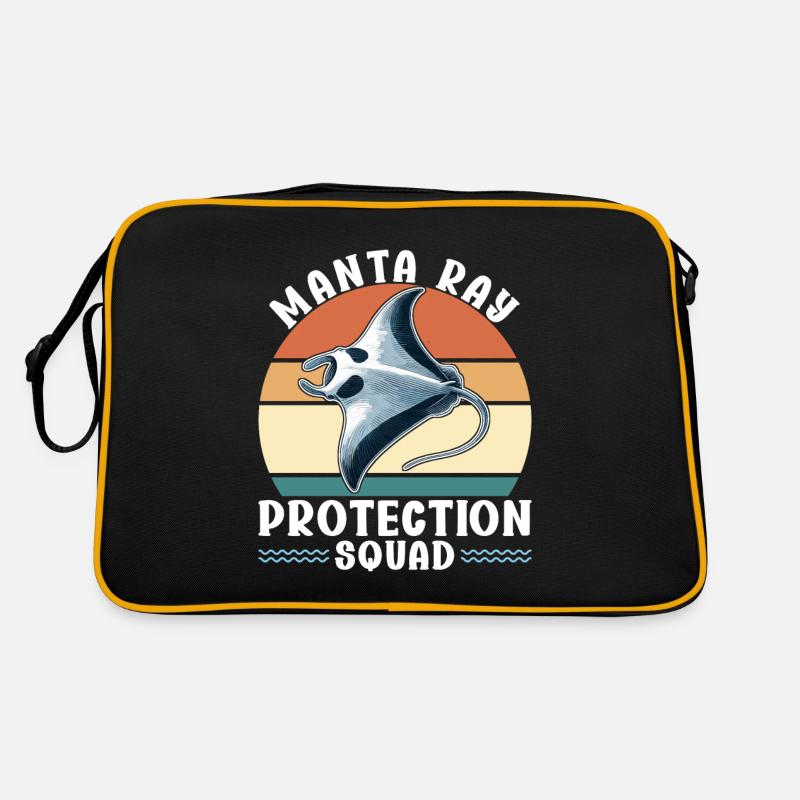 Mantarochen Großer Manta Meeresbewohner Retro Tasche