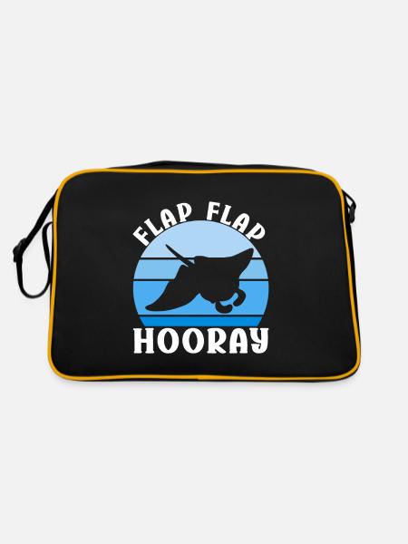 Manta Rays Great Manta Sea Creatures - Retro Bag - black/gold - Back