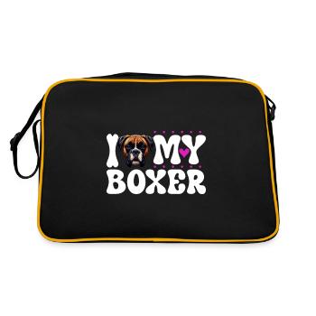 J'adore mon boxeur - Sac Retro - noir/or - Dos