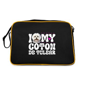 J'adore mon Coton de Tuléar - Sac Retro - noir/or - Dos