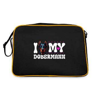 J'adore mon Doberman - Sac Retro - noir/or - Dos