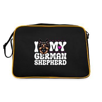 J'adore mon berger allemand - Sac Retro - noir/or - Dos