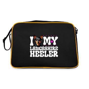 J'adore mon Lancashire Heeler - Sac Retro - noir/or - Dos