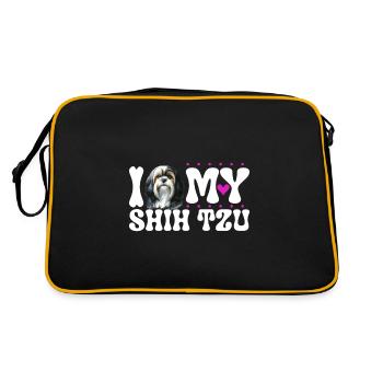 J'adore mon Shih Tzu - Sac Retro - noir/or - Dos