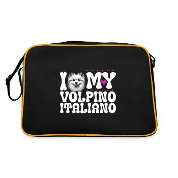 J'adore mon Volpino Italiano - Sac Retro - noir/or - Dos