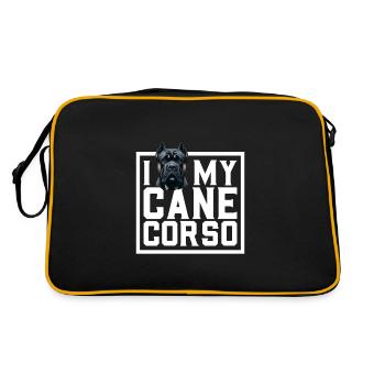 J'adore mon Cane Corso - Sac Retro - noir/or - Dos