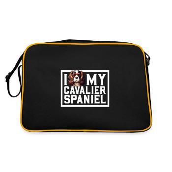 J'adore mon Cavalier King Charles Spaniel - Sac Retro - noir/or - Dos
