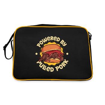 Powered by Pulled Pork Sandwich - Retro Tasche - Schwarz/Gold - Hinten