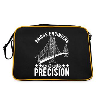 Bridge Engineer Bridge Construction - Retro Bag - black/gold - Back