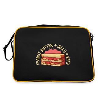 Beste Freunde - Peanut Butter and Jelly Sandwich - Retro Tasche - Schwarz/Gold - Hinten