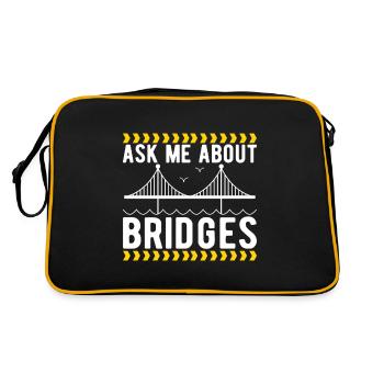 Bridge Engineer Bridge Construction - Retro Bag - black/gold - Back