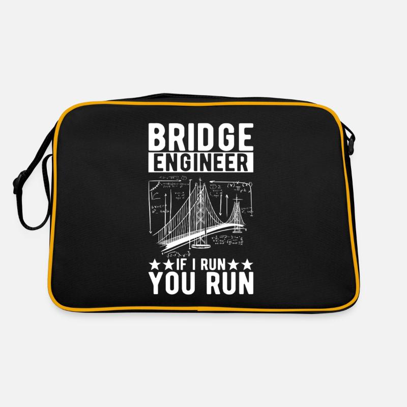 Bridge Engineer Bridge Construction - Retro Bag - black/gold
