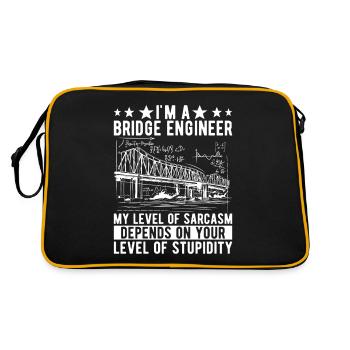 Bridge Engineer Bridge Construction - Retro Bag - black/gold - Back