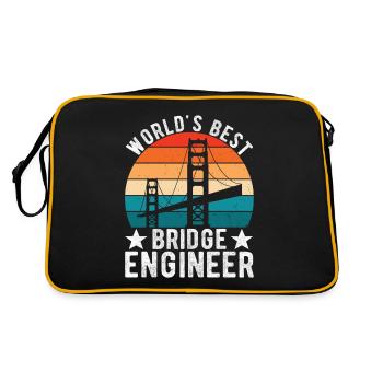 Bridge Engineer Bridge Construction - Retro Bag - black/gold - Back