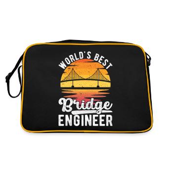 Bridge Engineer Bridge Construction - Retro Bag - black/gold - Back