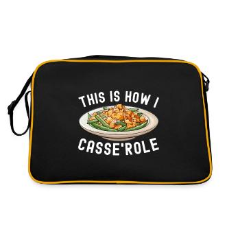 Grüne Bohnen Auflauf - Retro Tasche - Schwarz/Gold - Hinten