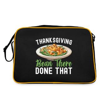 Grüne Bohnen Auflauf - Retro Tasche - Schwarz/Gold - Hinten