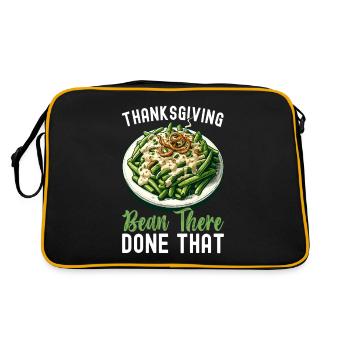 Grüne Bohnen Auflauf - Retro Tasche - Schwarz/Gold - Hinten
