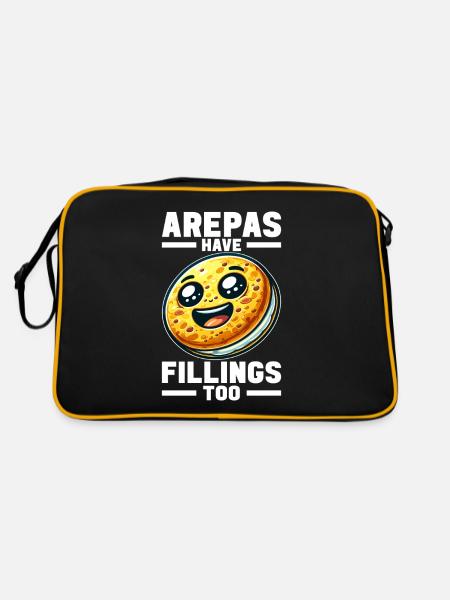 Venezolanische Arepas - Retro Tasche - Schwarz/Gold - Hinten