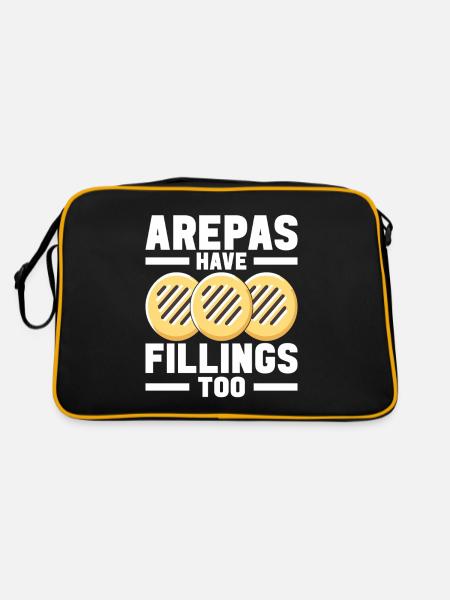 Venezolanische Arepas - Retro Tasche - Schwarz/Gold - Hinten