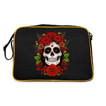 Tête de mort mexicain Dia de los Muertos Skull - Sac Retro - noir/or - Dos