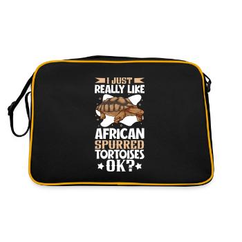 J’adore ma tortue éperonnée - Sac Retro - noir/or - Dos