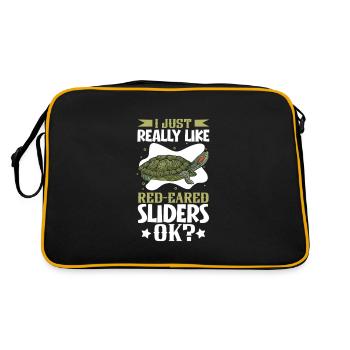 I love my red-eared turtle - Retro Bag - black/gold - Back